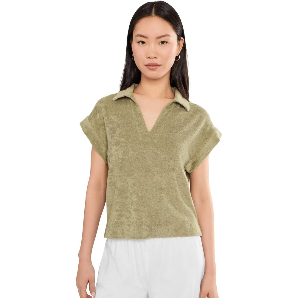 Tommy Bahama Suncoast Loop Terry Polo Sea Clay Size M Terry Knit Top